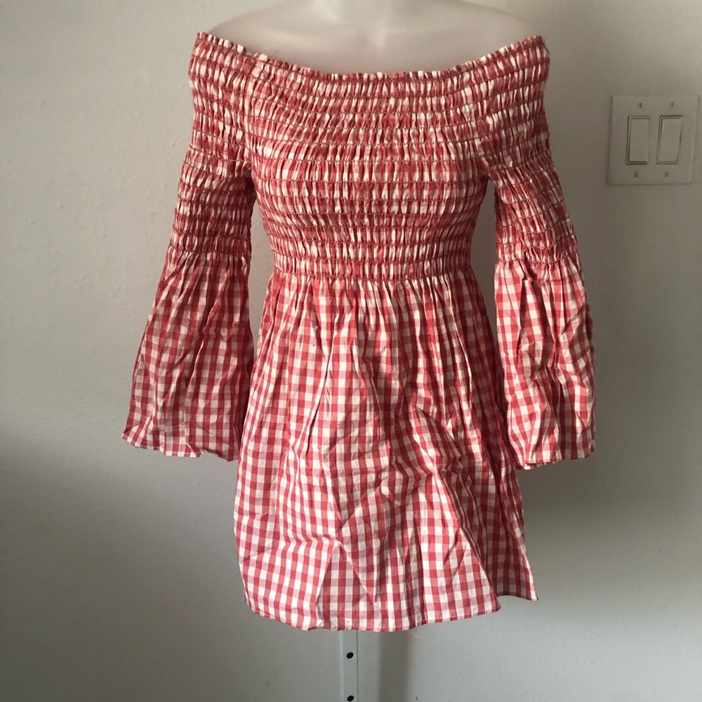 Max Studio Shirred Off the Shoulder Top NWT